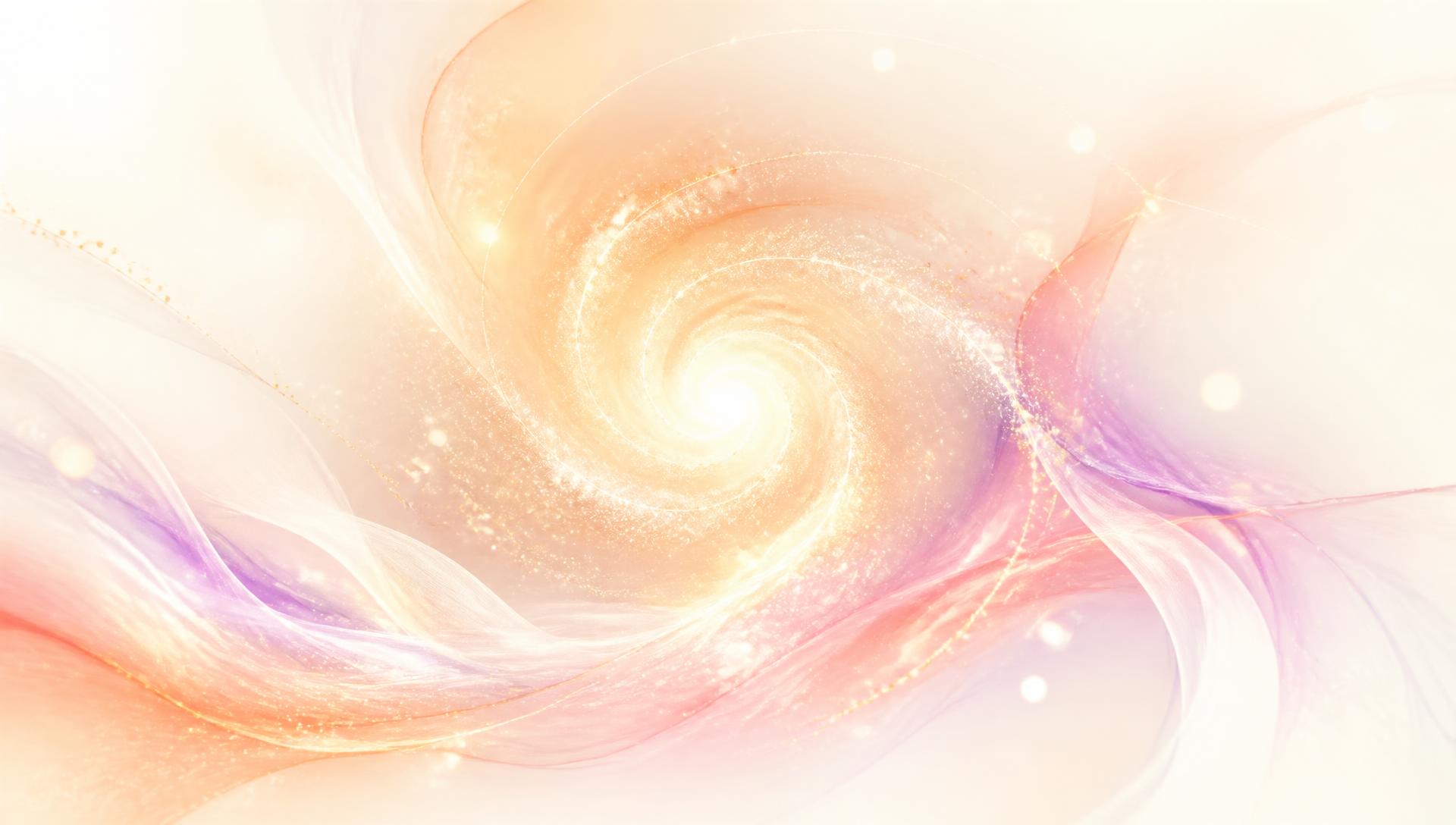 Espiral de luz dourada expandindo-se sobre um perfil humano feito de constelações